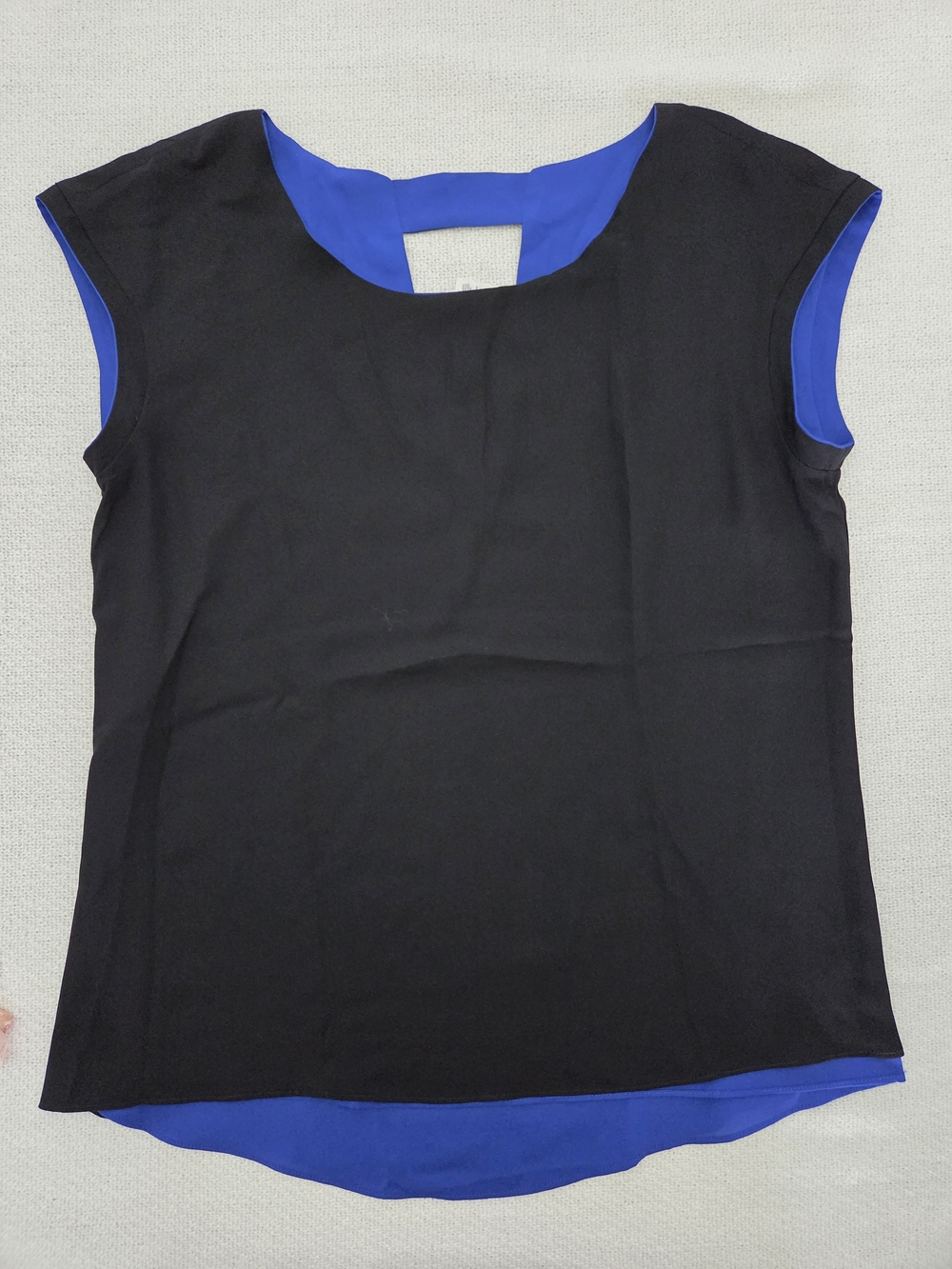 Express Royal Blue Cap-Sleeve Shell Top - Picture 5 of 5